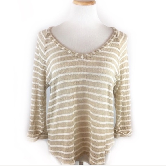 ✨5 FOR $25✨   Splendid Stripe Lightweight V-Neck Sweater - Picture 1 of 7